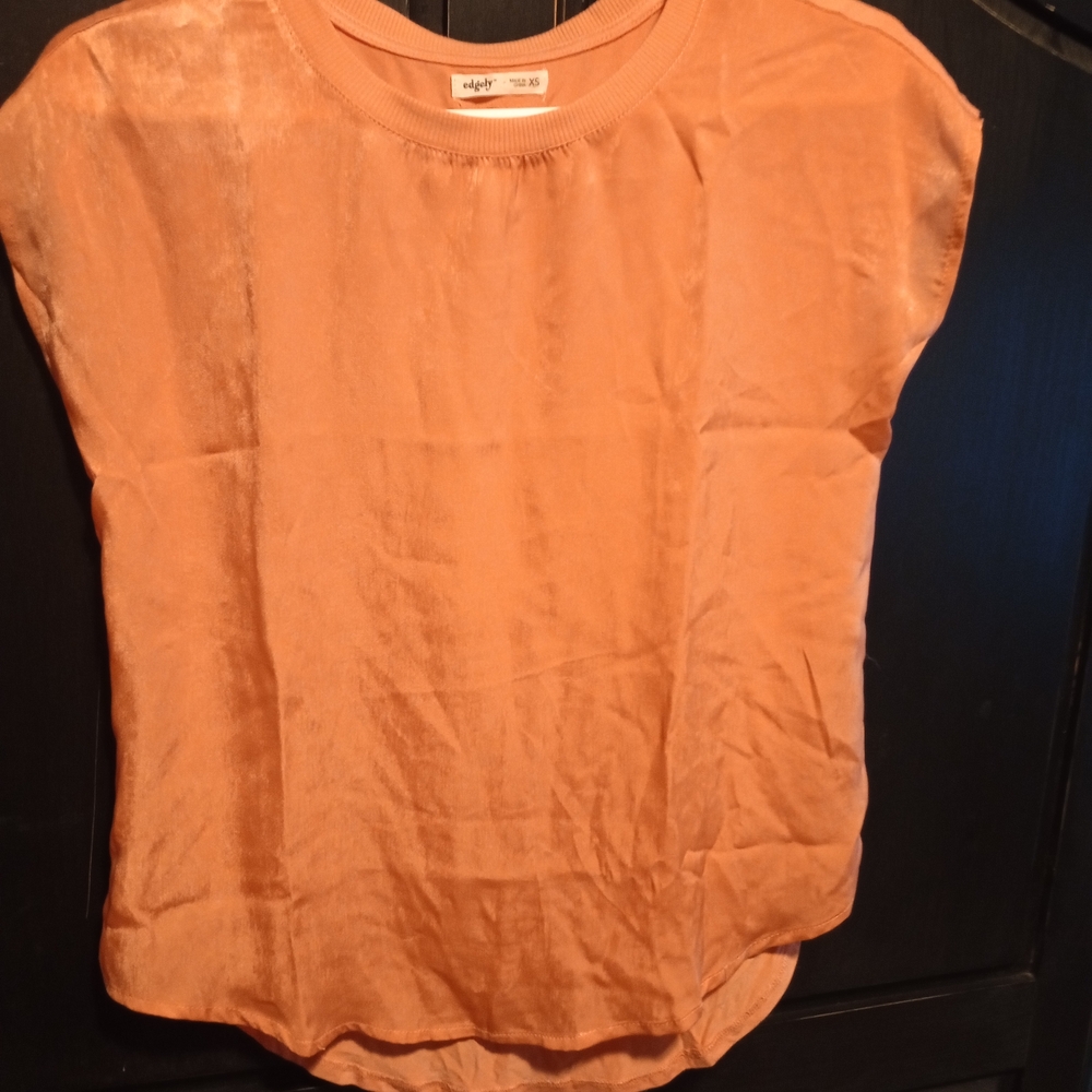 Elegant Women's Peach Short Sleeve Top